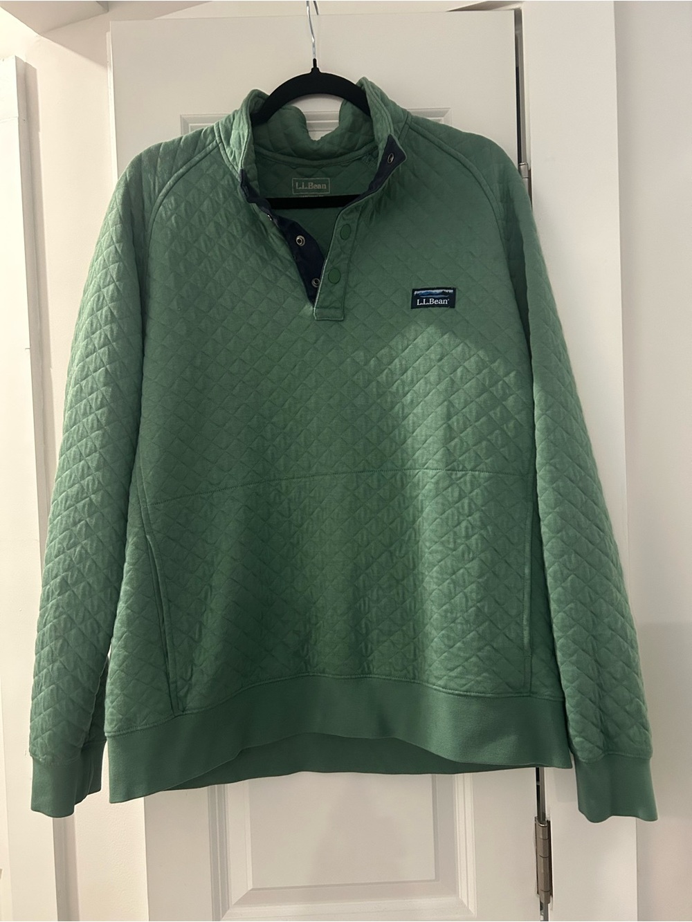 L.L. Bean Men’s Quilted Zip-Neck Pullover - Sage Green